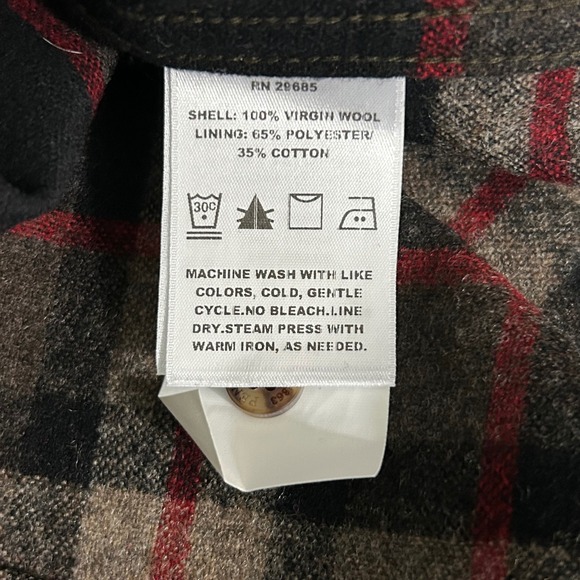 Pendleton Mens Lodge Wool Button Up Plaid Shirt Size Large - Picture 7 of 11